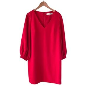 Trina Turk Red Coral V-Neck Shift Dress 6